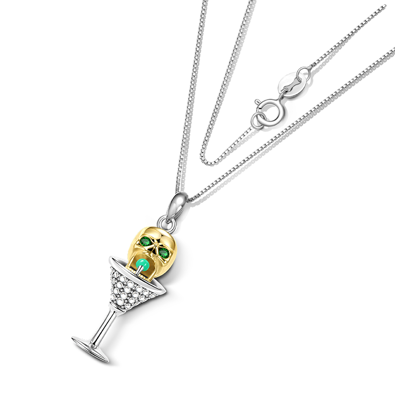 Gnoce Skull Martini Necklace_2