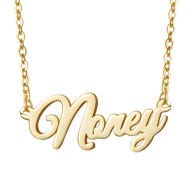 Gnoce "You Are My Sun" Personalized Calligraphy Style Gold Name Necklace_1