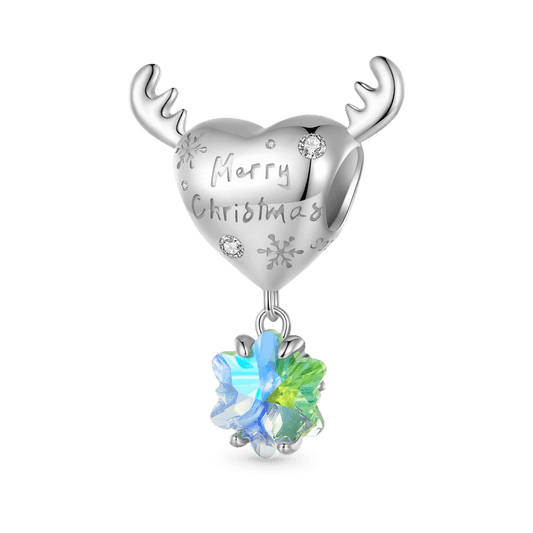 Gnoce "Merry Christmas" Heart-shaped Elk Antler Charm_1
