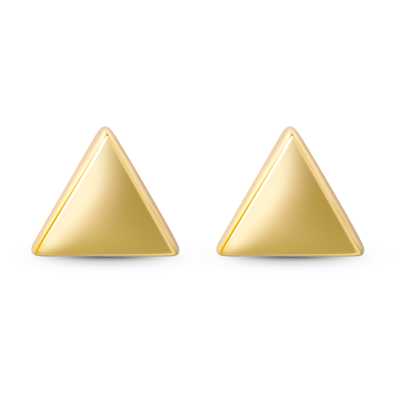 Gnoce Gold Triangle Stud Earrings_2