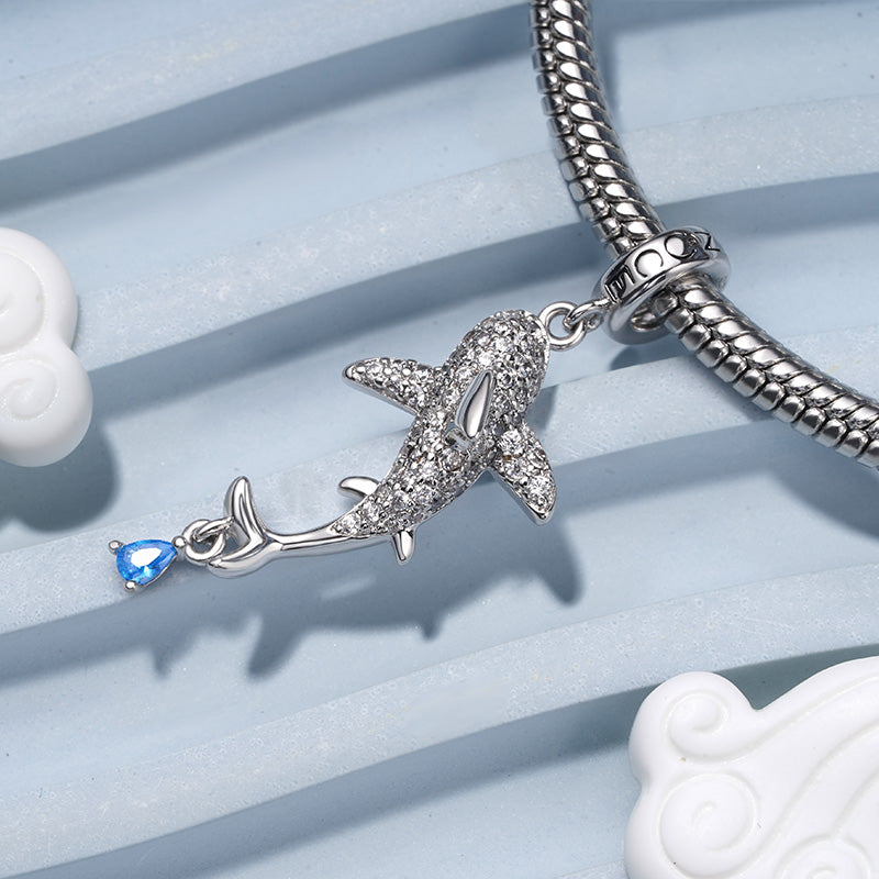 Gnoce Sparkling Shark Pendant Dangle Charm_3