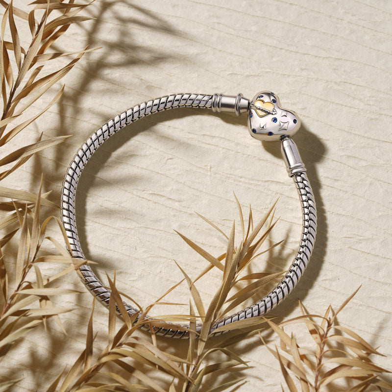 Gnoce Yellow Heart Basic Snake Chain Bracelet Platinum-plated Silver Blend_3