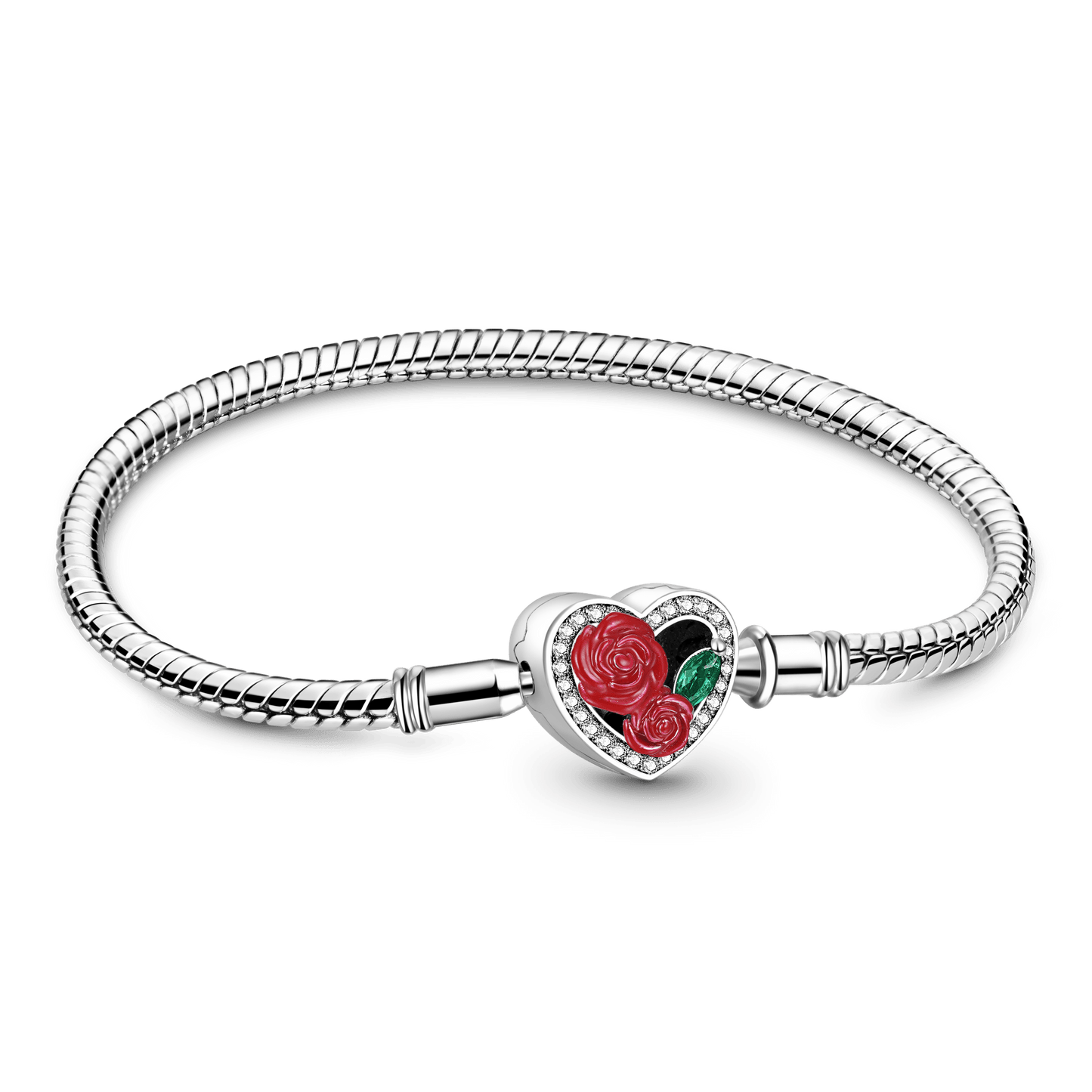 Gnoce Roses Heart Basic Snake Chain Bracelet_1