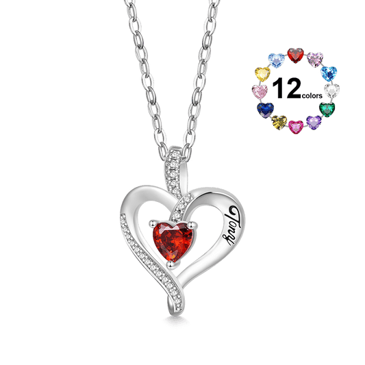 Gnoce Birthstone Heart Personalized Necklace_1
