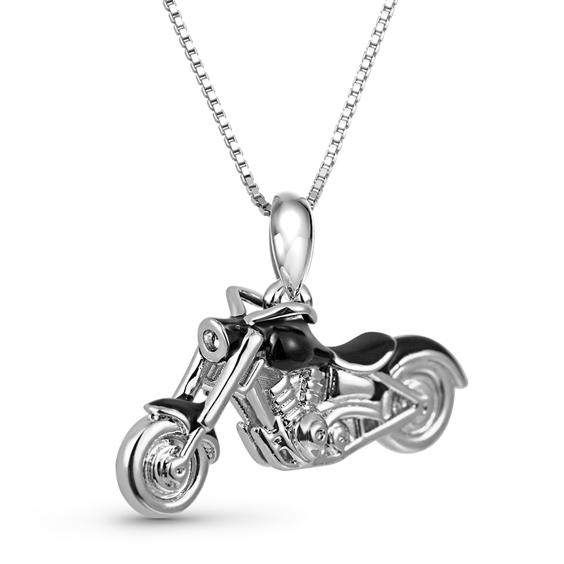 Gnoce Cool Black Motorcycle Necklace_2