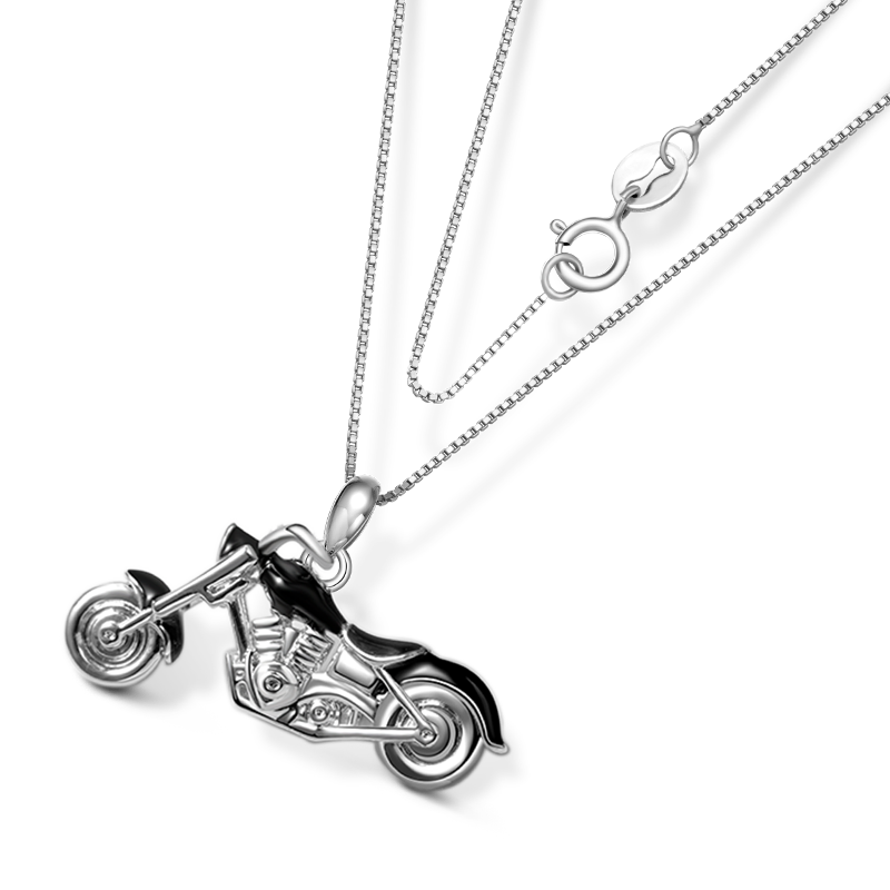 Gnoce Cool Black Motorcycle Necklace_3