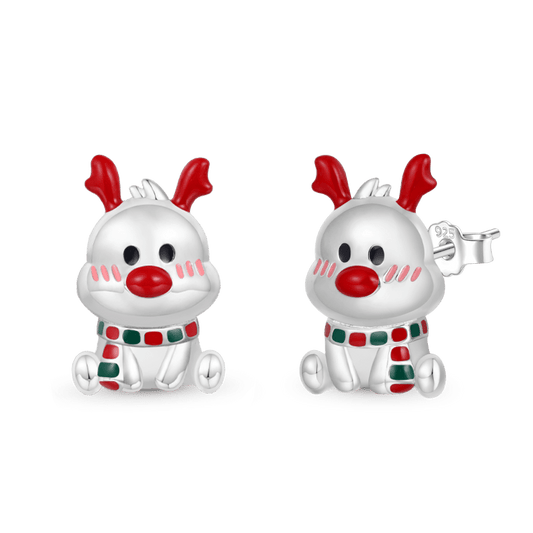 Gnoce Christmas Elk Shaped Stud Earrings_1