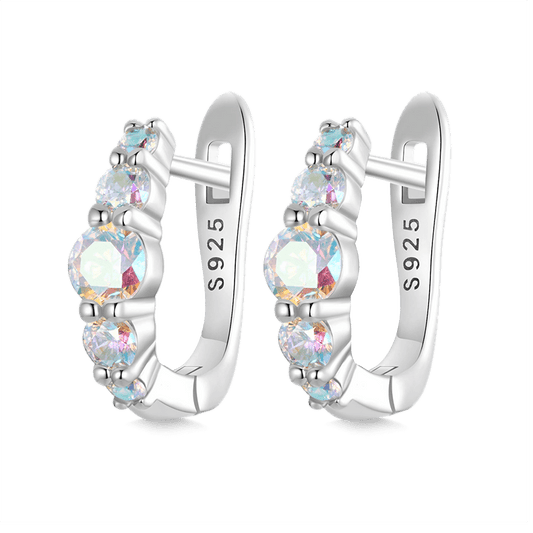 Gnoce Magic Multicolor U-shaped  Hoop Earrings_1