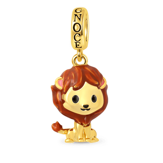 Lion Pendant Dangle Charm Sterling Silver 18k Gold Plated_1