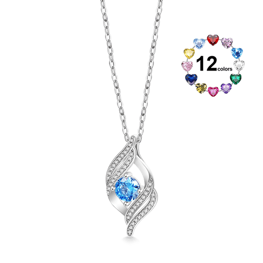 Gnoce Round Birthstone Curved Necklace_1