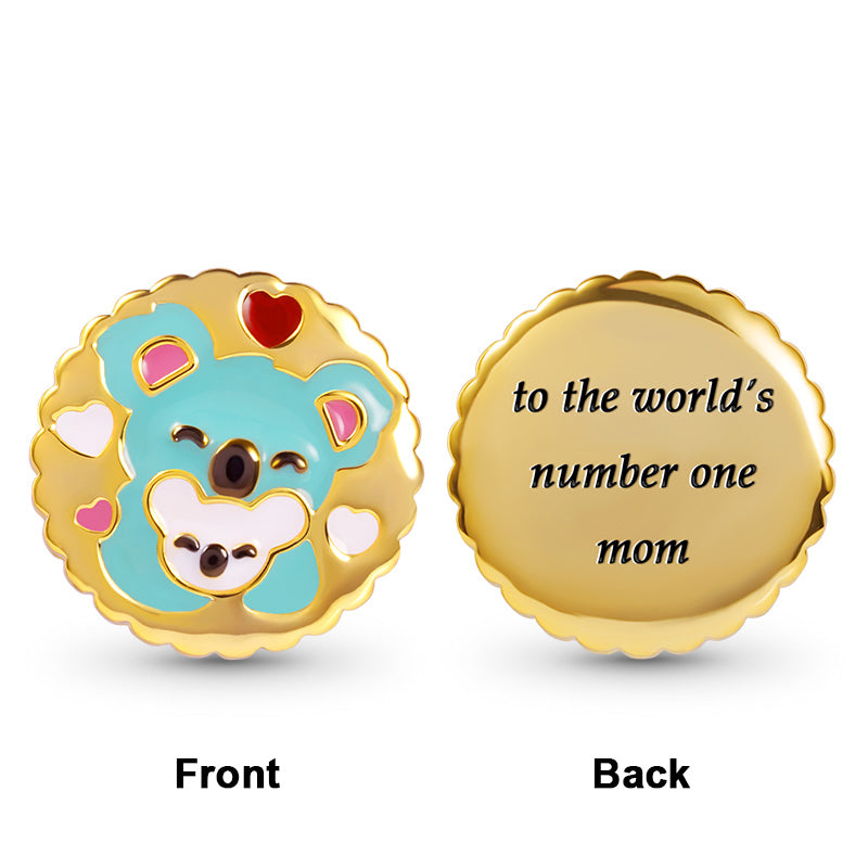 Koala Mother & Child Charm Bead Sterling Silver 18K Gold Plated Mother's Day Gift_2