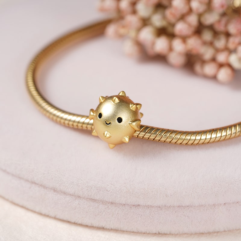 Balloon Fish Charm Bead Sterling Silver 18K Gold Plated_2