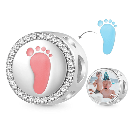 Gnoce Baby Footprint Personalized Photo Charm_1