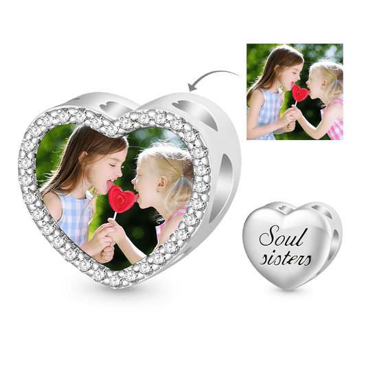 Gnoce "Soul sisters" Personalized Photo Heart Charm_1