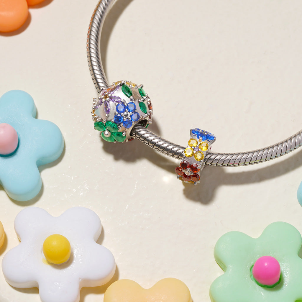 Gnoce Colorful Hydrangea Round Charm_3