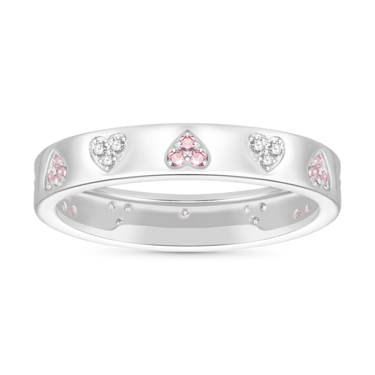 Gnoce Two Color Love Heart Band Ring_1