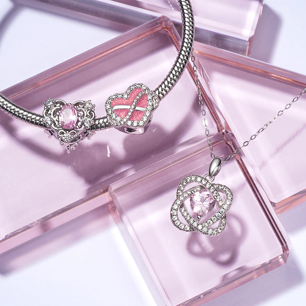 Gnoce Birthstone Hollow Love Heart Charm_3