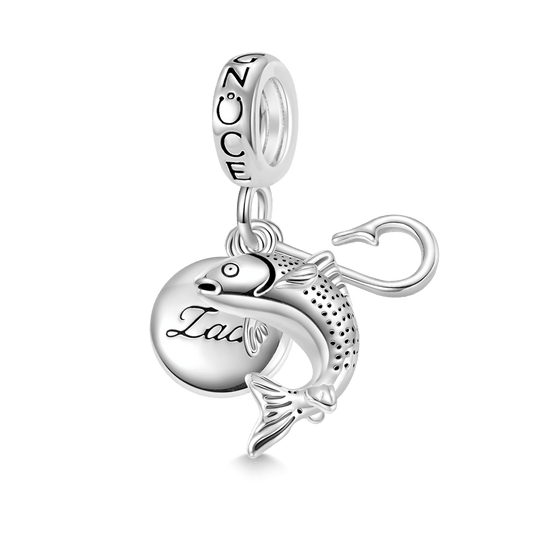 Gnoce Engravable Fish Plate & Fish Hooks & Fish Pendant Dangle Charm_1
