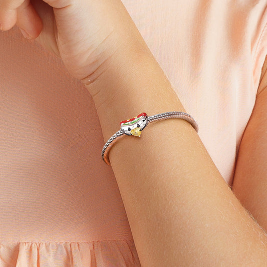 Hot Dog Embraces Heart Gemstone Charm Bead 925 Sterling Silver_4