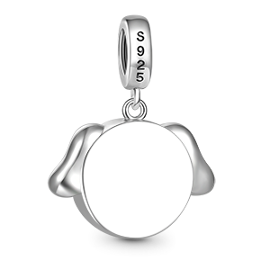 Gnoce Dog Pet Lover Engravable Heart Charm Platinum-plated Silver Blend