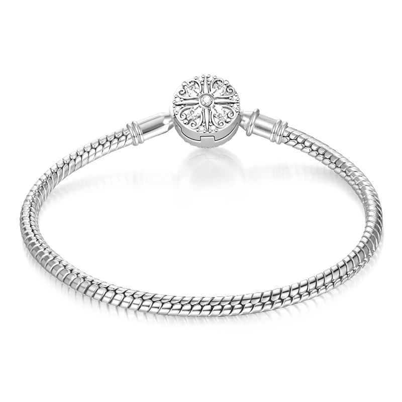 Gnoce Four-leaf Clover Bracelet Platinum-plated Silver Blend_1