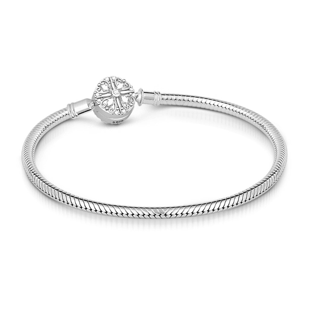 Gnoce Four Leaf Clover Bracelet Platinum-plated Silver Blend_2