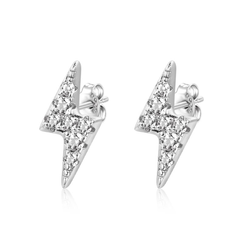 Gnoce Lightning Bolt Stud Earrings_3