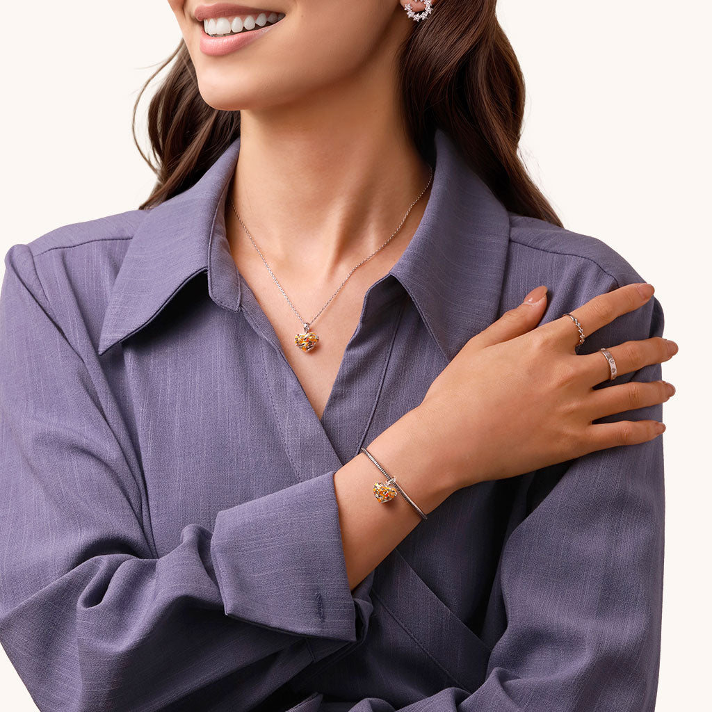 Gnoce Heart Solar System Wireless LED Glow Venus Pendant Dangle Charm_6