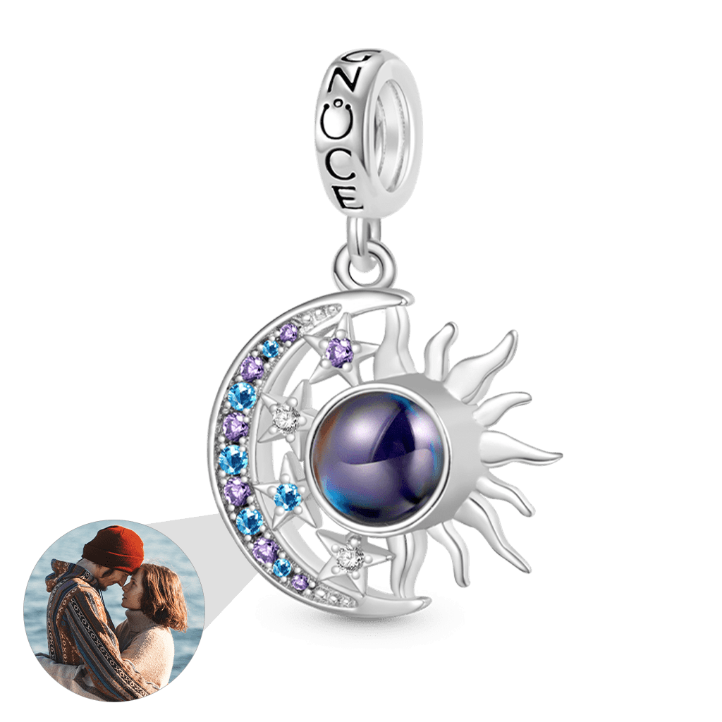 Gnoce Projection Moon Sun Personalized Photo Pendant Dangle Charm_4