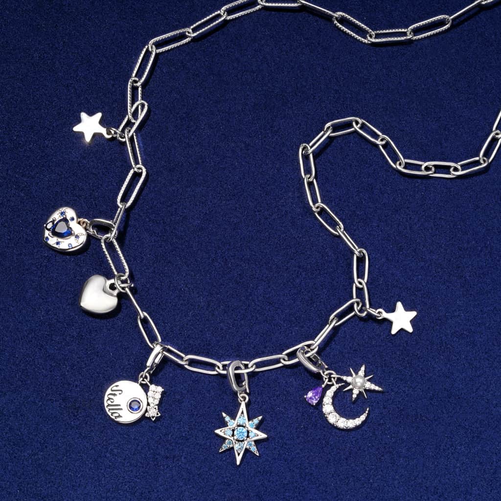 Gnoce Birthstone CZ North Star Clasp Clusters Charm_3