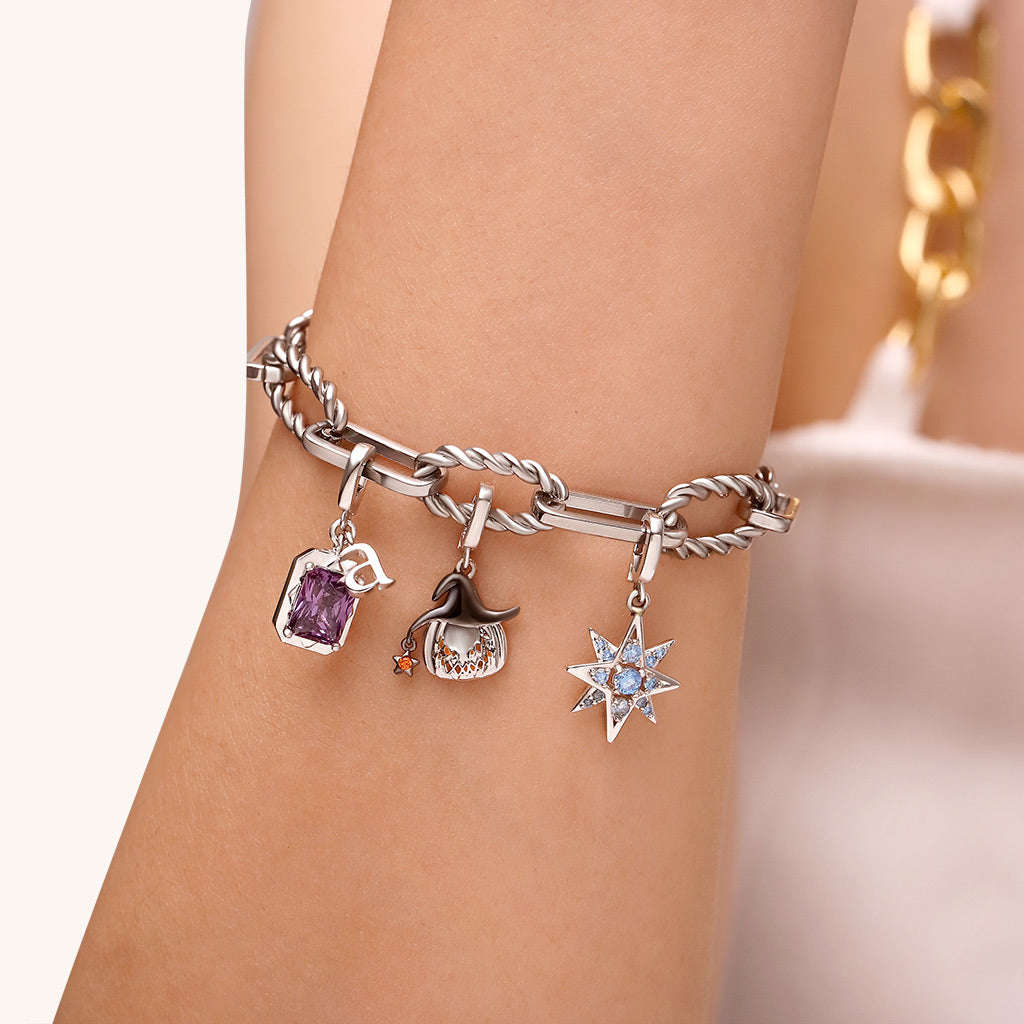 Gnoce Birthstone CZ North Star Clasp Clusters Charm_6