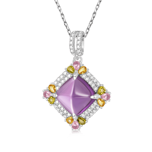 Gnoce Elegant Luxurious Shine Amethyst Pendant Necklace_1