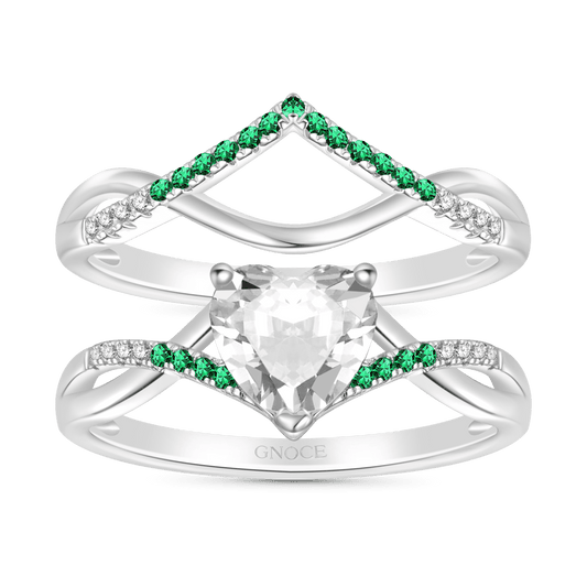 Gnoce Heart Cut Wishbone Stackable Ring Set_1