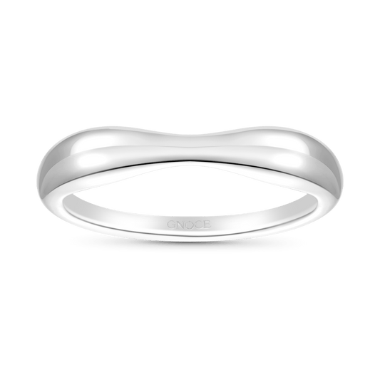Gnoce Sterling Silver Curved Notched Band Ring_1