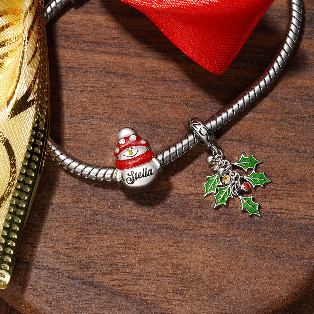 Gnoce Christmas Green Holly Berries Birthstone Pendant Dangle Charm_4