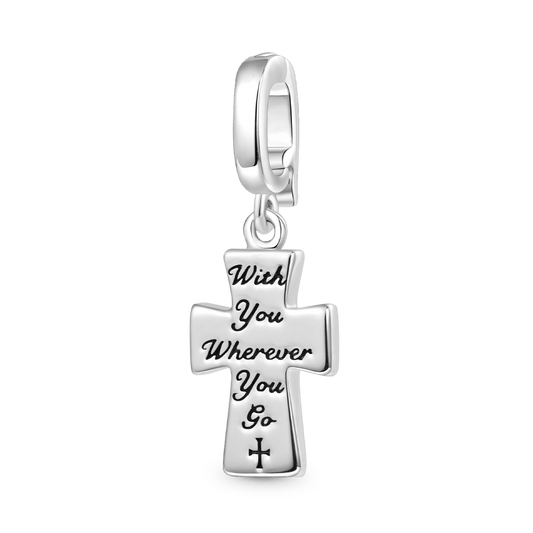 Gnoce 'With you wherever you go' Religious Cross Clasp Clusters Charm_1