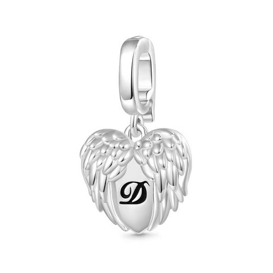 Gnoce Engravable Angel Heart Wings Clasp Clusters Charm_1