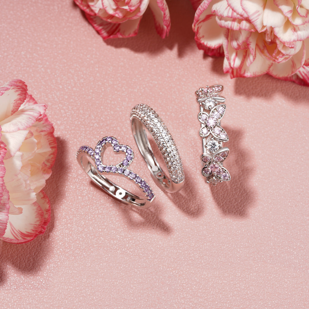Gnoce Pavé Diamond Birthstone Thin Dome Band Ring_3