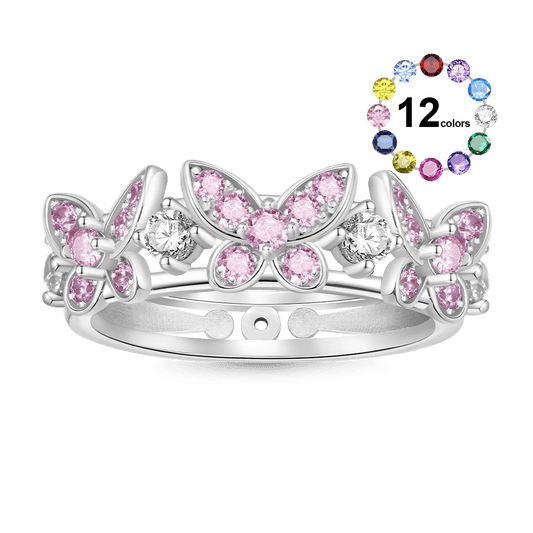 Gnoce Brilliant Butterfly Birthstone Ring_1