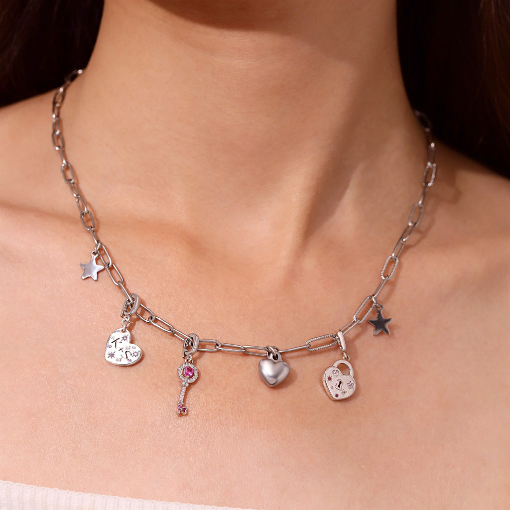 Gnoce Key to Heart Clasp Clusters Charm_5