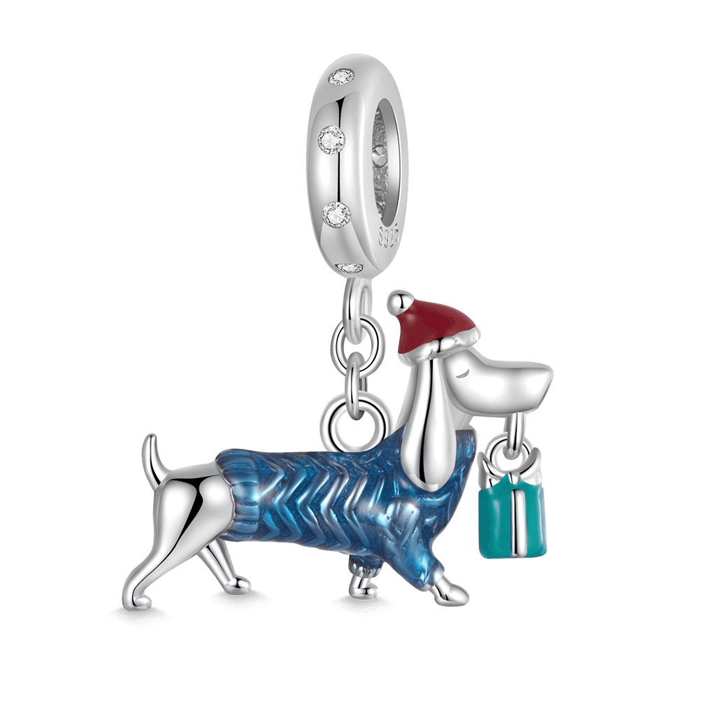 Gnoce Christmas Dachshund Pendant Dangle Charm_1