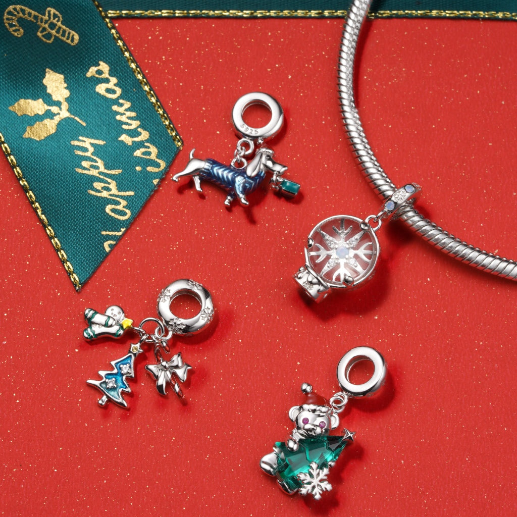 Gnoce Christmas Dachshund Pendant Dangle Charm_4