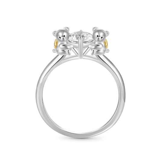 Gnoce Bear Embrace White Zircon Ring_1