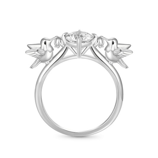 Gnoce Hummingbird Embrace White Zircon Ring_1