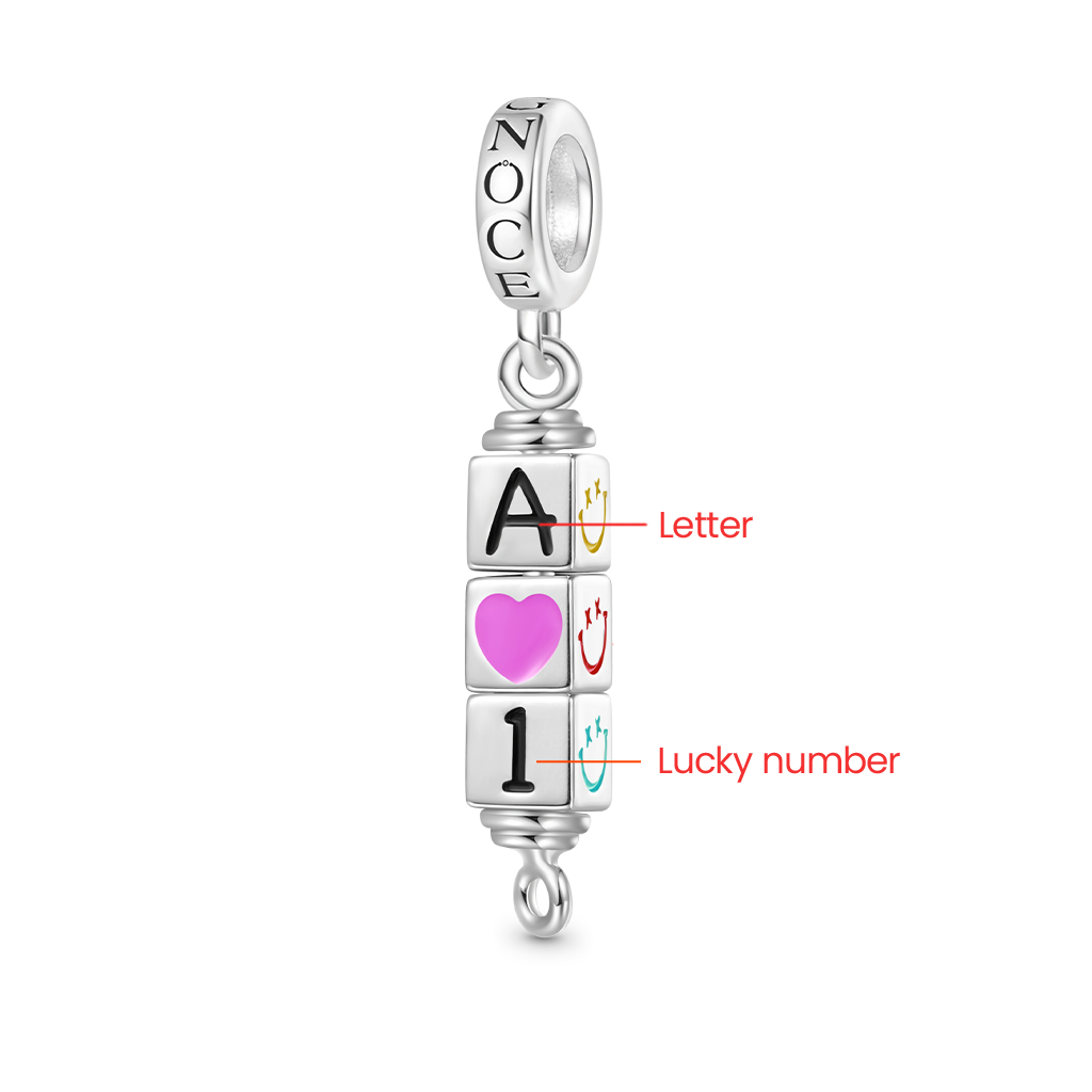 Gnoce Personalized 3-Block Rotating Digital Pendant Dangle Charm_2