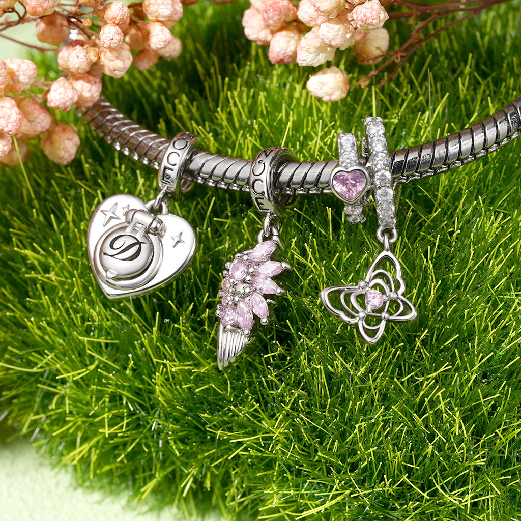 Gnoce Heaven Blessing Angel Wings Birthstone Pendant Dangle Charm_3