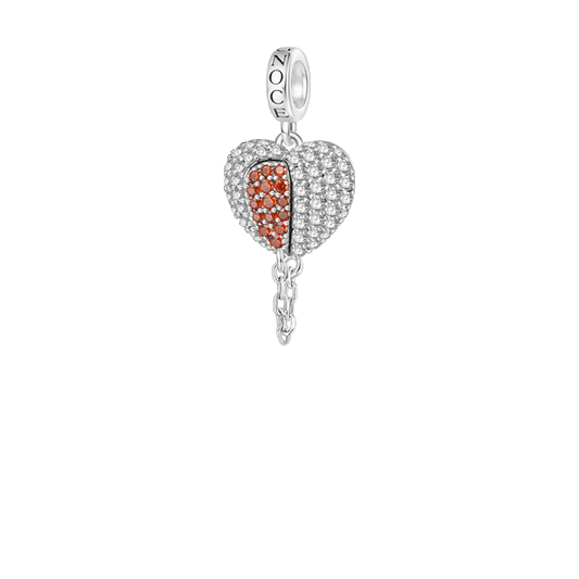 Gnoce Valentine's Day Broken Birthstone Heart Pendant Dangle Charm_1