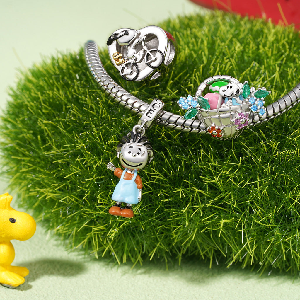 Gnoce Peanuts Snoopy Easter Eggs Basket Charm_4