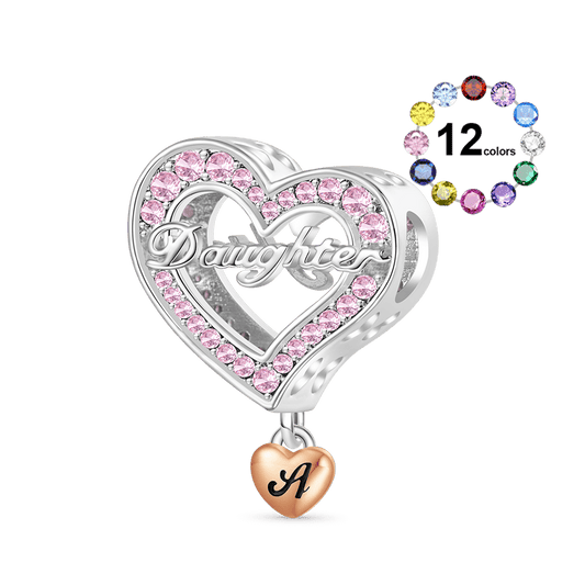 Gnoce Family Members - Daughter Personalised Heart Charm_1