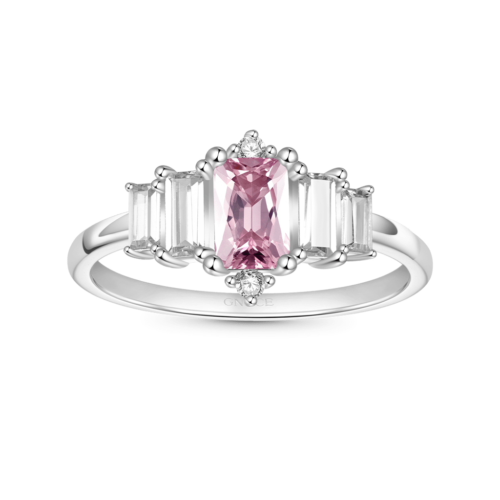 Gnoce Pink Cubic Zirconia Women's Ring_3